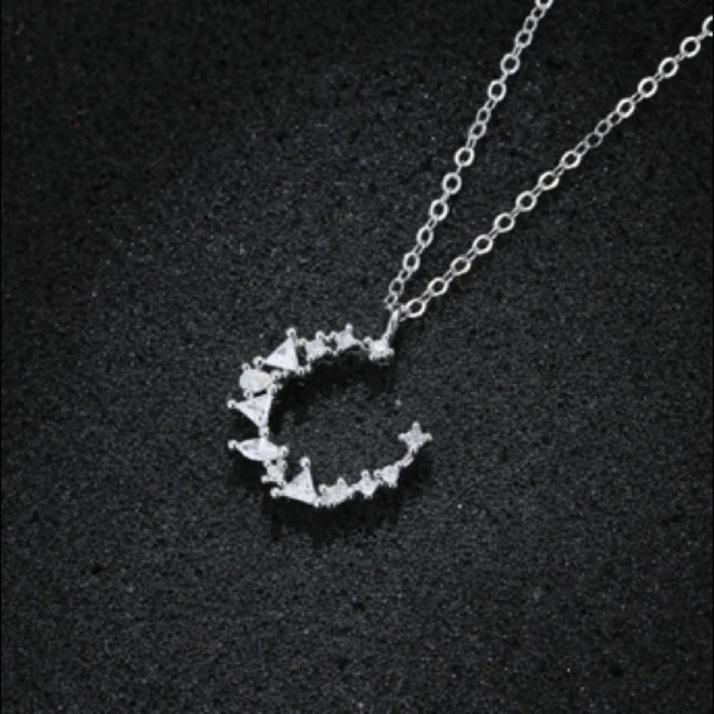 925 Sterling Silver Moon Necklace - Picture 2 of 4
